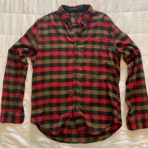 J Crew Men’s Flannel Red Black Men’s